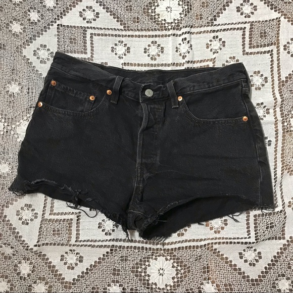 Levi’s 501 button fly denim jean cutoff shorts 30 - Picture 4 of 11